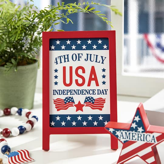 Glitzhome® Patriotic Americana Tabletop Sign Set